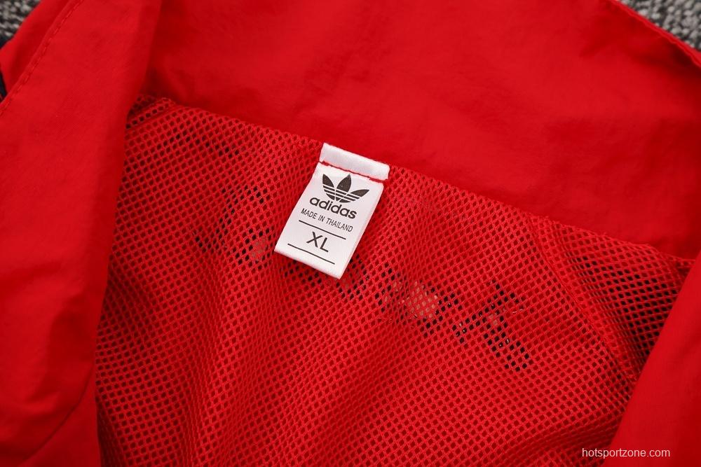 25/26 Arsenal Red Half Zipper Jacket+Long Pants S-3XL