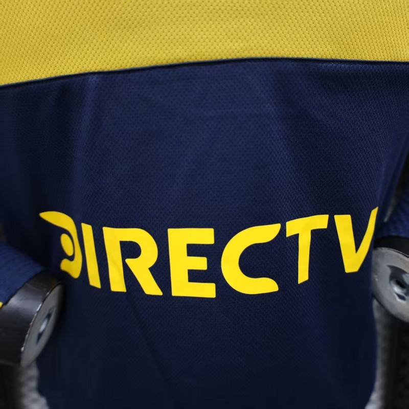 25/26 Player Version Boca Juniors Home Navy Blue with Yellow Chest Band Long Sleeve Jersey