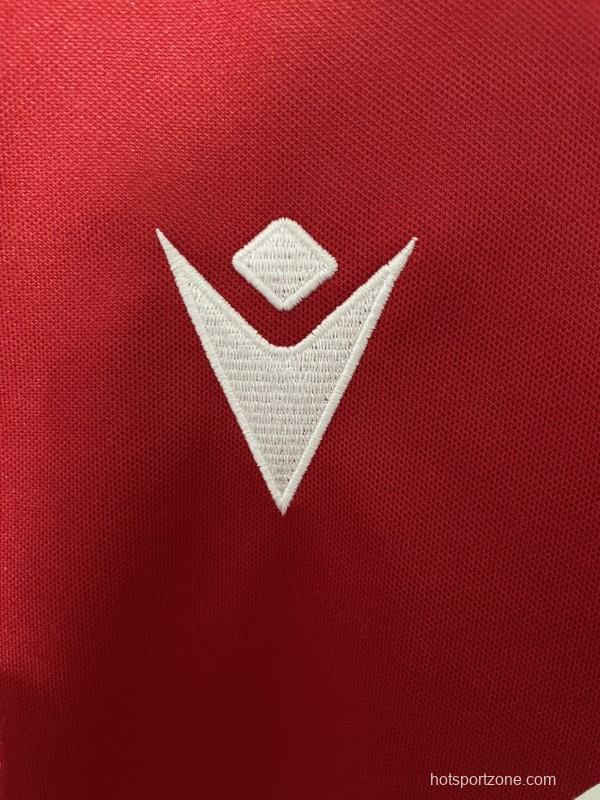 2025 Wales Red with Tonal Wave Pattern Home Jersey