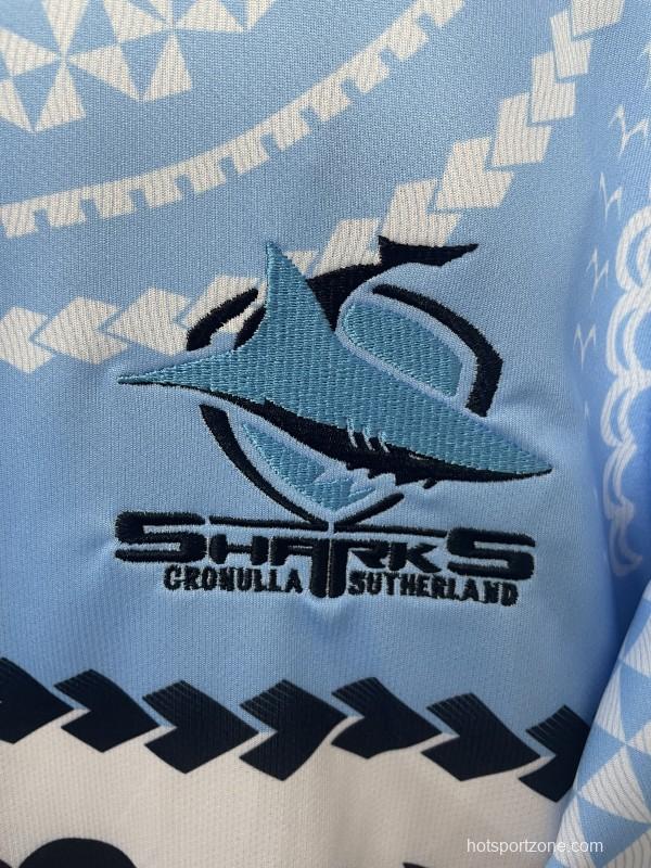 25/26 Cronulla-Sutherland Sharks Sky Blue with Indigenous Heritage Jersey