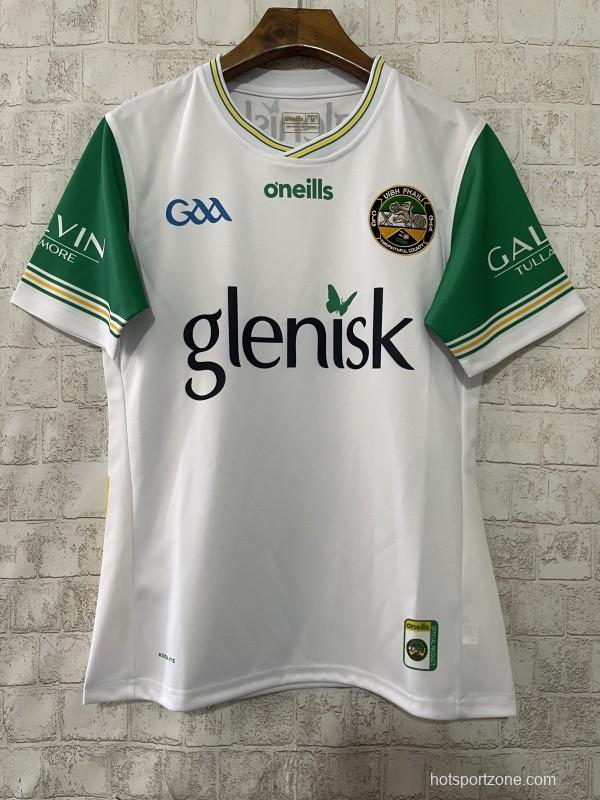 25/26 Offaly GAA White with Green Trim Away Jersey