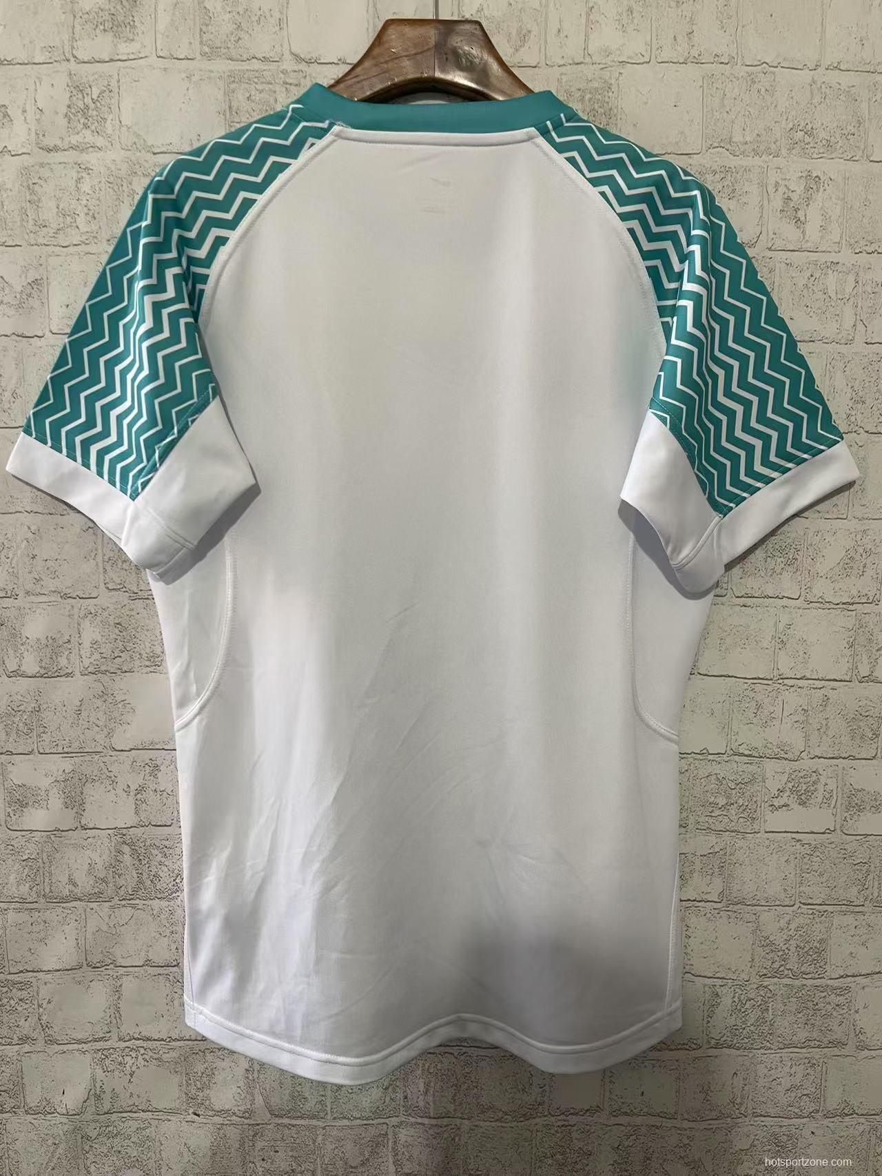 25/26 South Africa Springbok Sevens White with Teal Chevron Sleeves Jersey