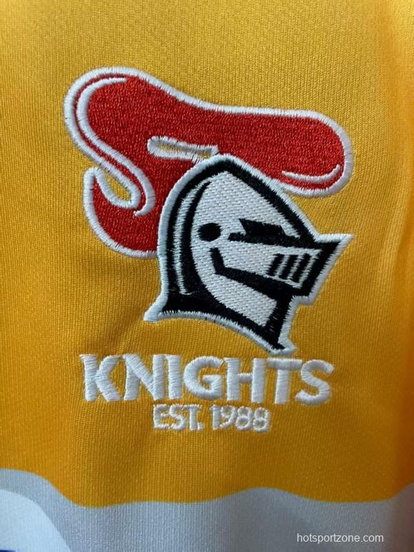 25/26 Newcastle Knights Gold with Navy Stripe Jersey