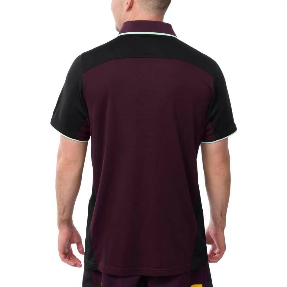 25/26 Brisbane Broncos Maroon with Black Sleeves Polo Shirt