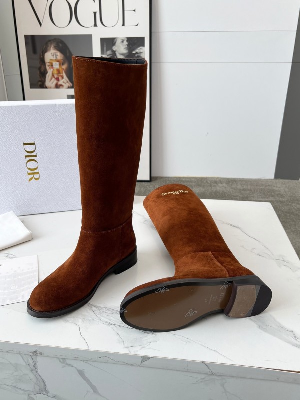 Dior 2025/SS Retro British Style Brogue New Knight Boots - LY00460