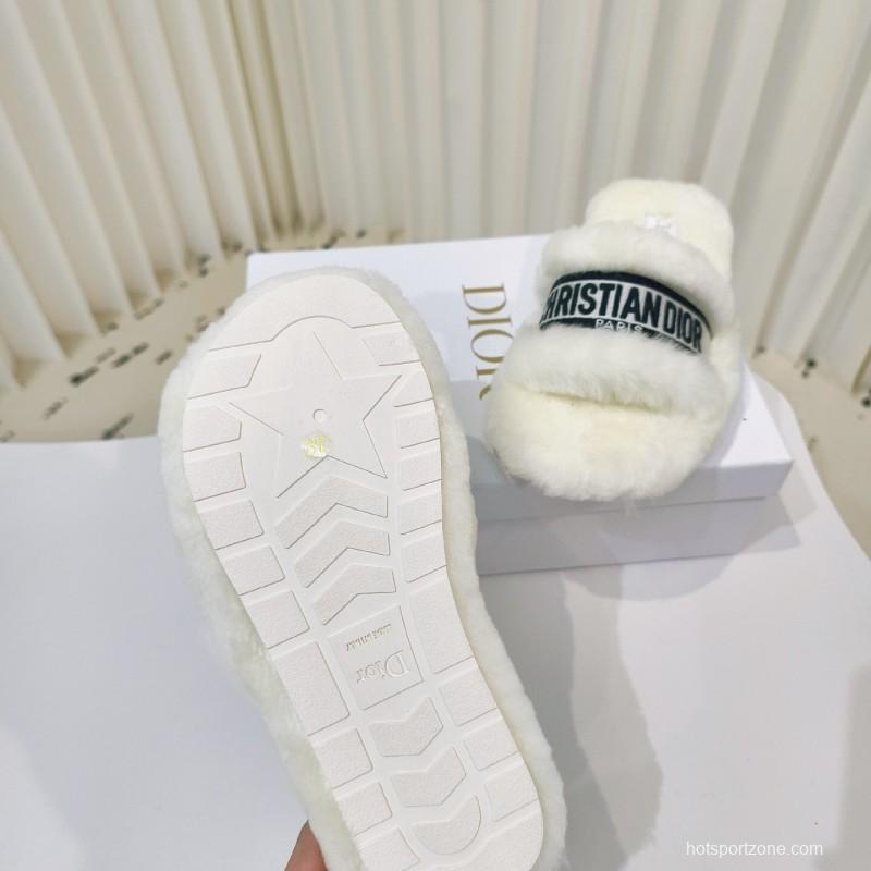 Dior Metal Buckle Wool Slippers Collection - LY00280