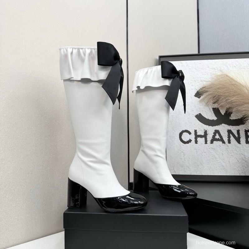 Chanel 2025/SS Bow Detail Block Heel Boots - LY00600