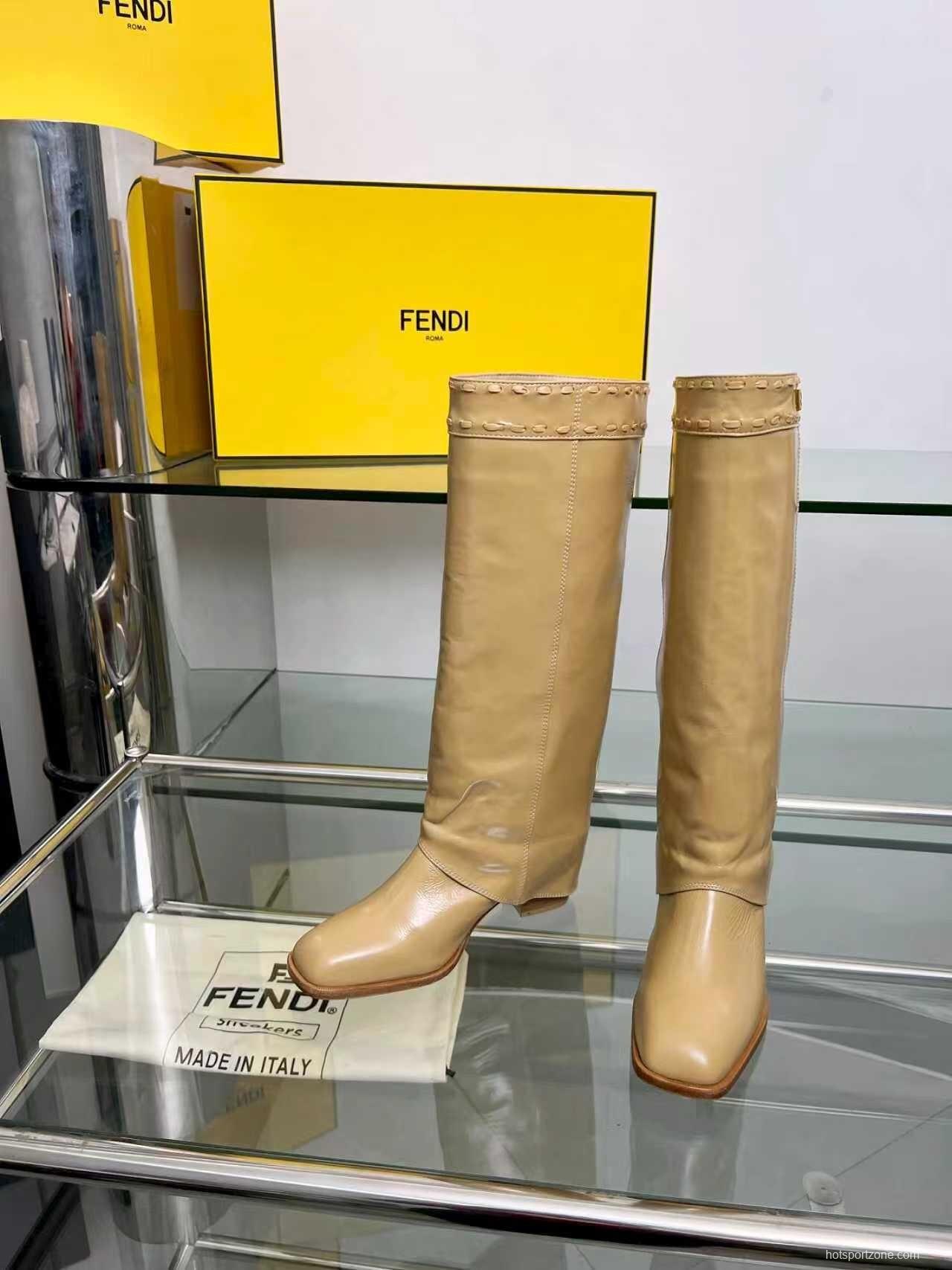Fendi 2025 SS Wide-Calf Boots with Block Heel - LY00440/LY00510