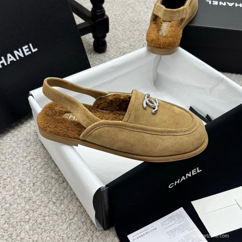 Chanel 2025/SS Teddy Fur Loafers with Double C Logo - KFY00300