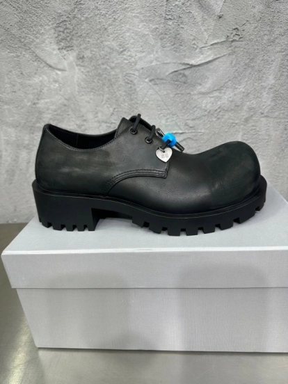 Adidas Derby Shoe, Slightly Asymmetrical Round Toe Lace-Up, Imported Cowhide Leather - AS00460