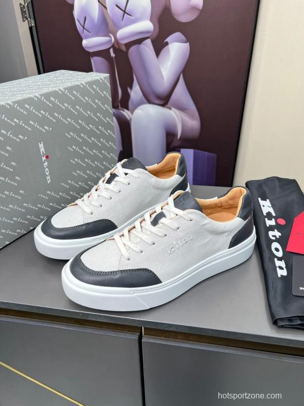 Kiton Spring Summer 2025 Lace-Up Old Money Casual Men's Shoes - KFY00320