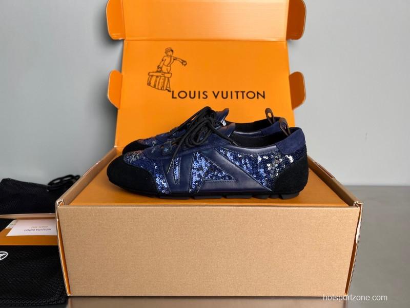 L v Sneakerina 2025/SS Ballet Round Toe Lace-Up Low Top Casual Lifestyle Shoes - YC