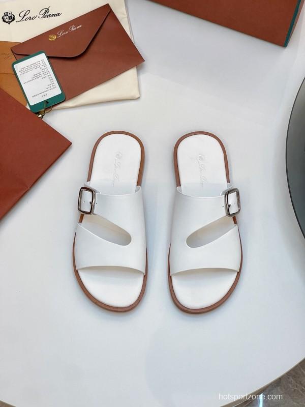 Loro Piana Men's Spring/Summer 2025 Casual Sandals with High-Quality Stitching - AS00250