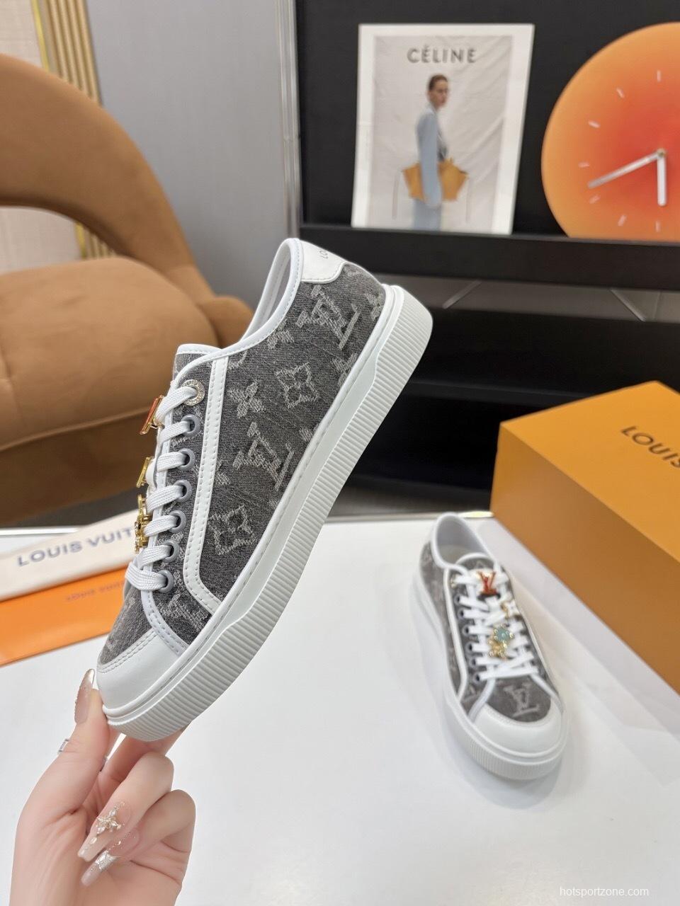 Louis Vuitton Lagoon Series Denim Sneakers with Monogram Embossing - AS00300