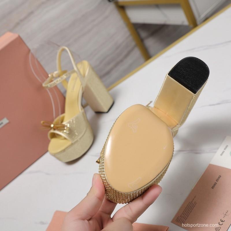 MIUMIU Bling Bling Swarovski Crystal Sandals with 11.5cm Heel - KFY00340