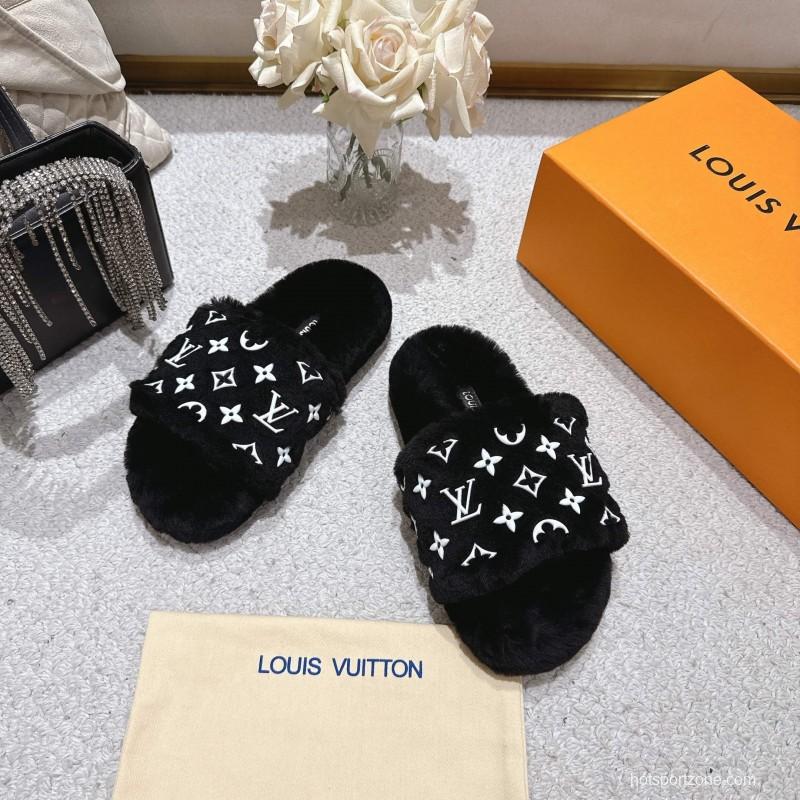 Lv 2025/ss Wool Lazy Slippers - LY00240