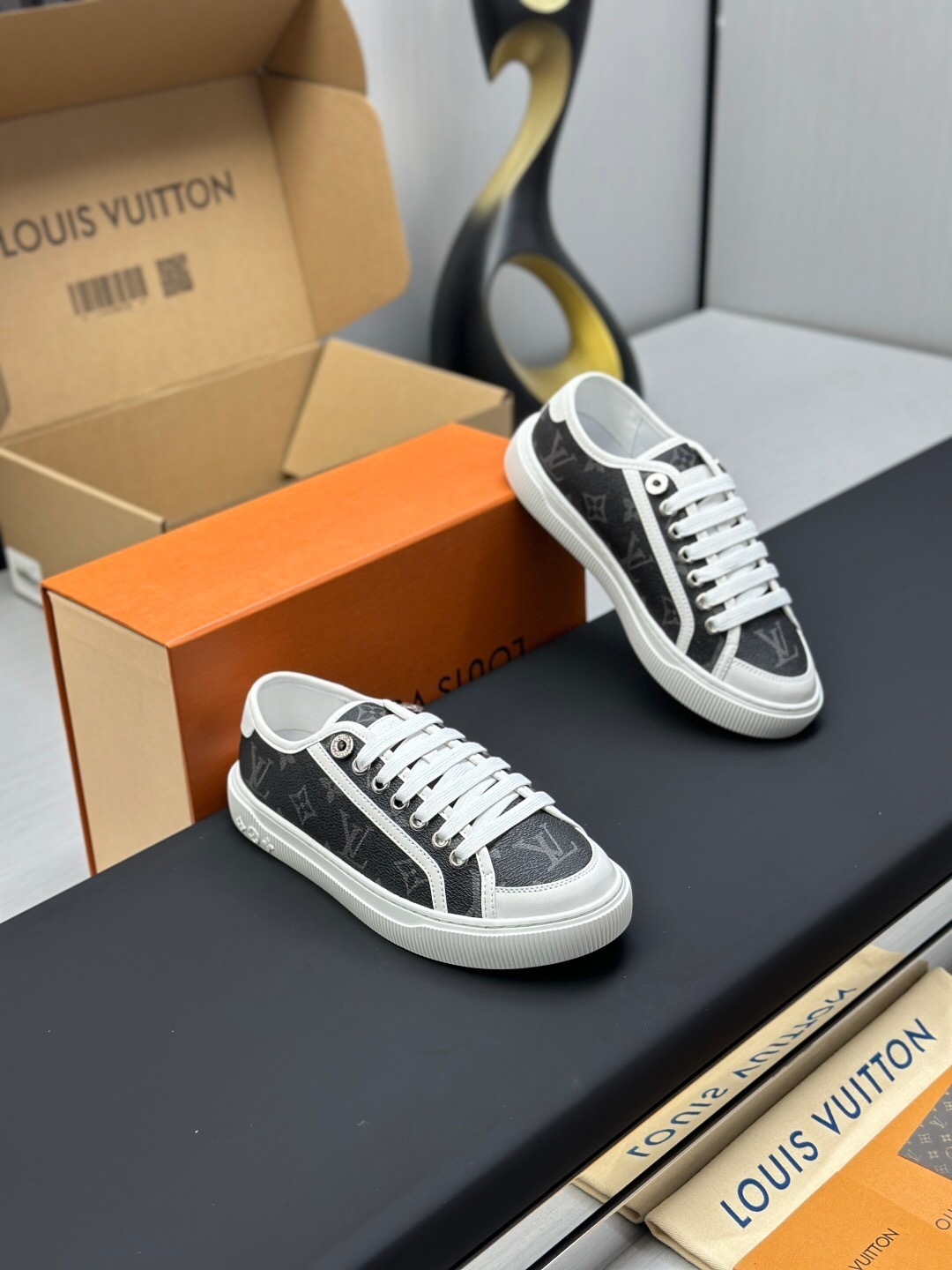 Louis Vuitton Time Out Series Animal Print Casual White Sneakers - AS00260