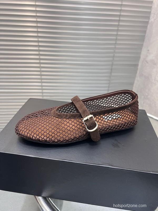 ALAIA 2025/SS New Color Mesh Flat Sandals Single Shoes - KFY00270