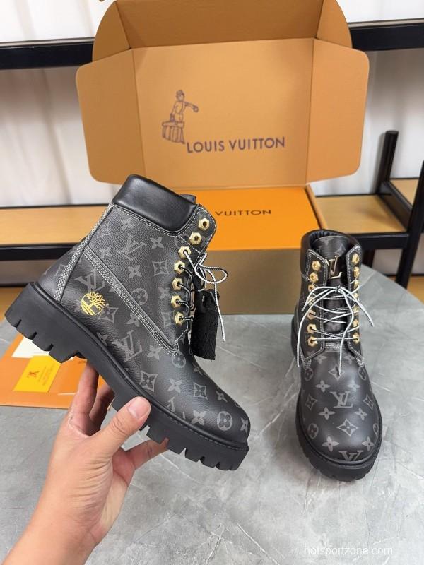 Timberland x LV Monogram Ankle Boots Waterproof Suede - LY00380