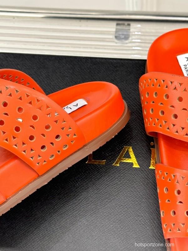 Alaia Spring Summer 2025 Laser-Cut Openwork Casual Sandals - KFY00260