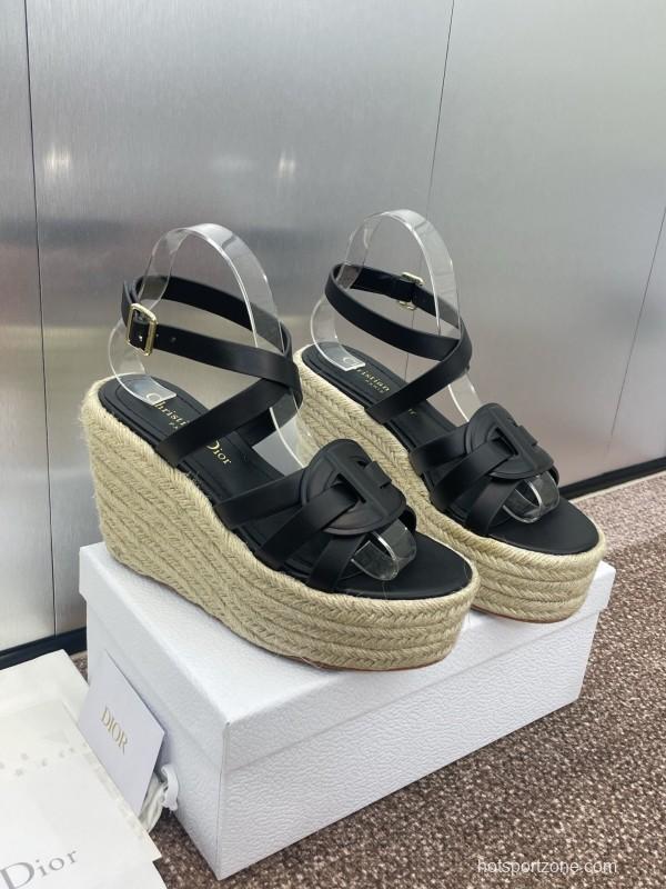 Dior D-Club Jelly Color Hollow Layered Cross Strap Platform High Heel Women's Shoes - KFY00290