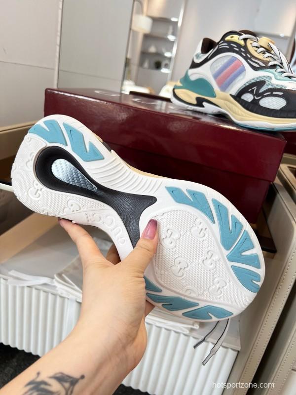 Gucci 2025/SS Series 2.0 Sneakers with Retro-Futuristic Design and Reflective Stripes - LY00460