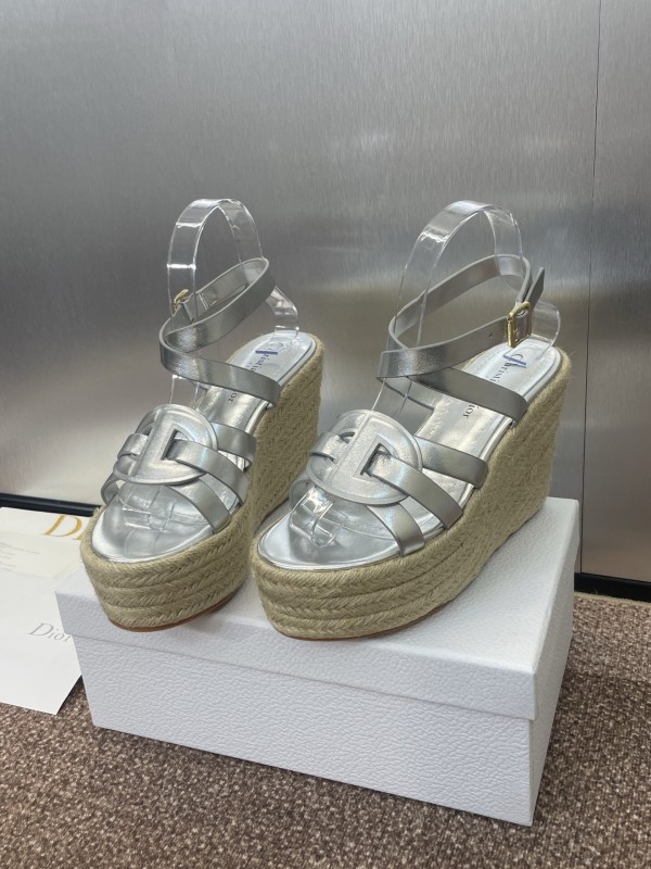 Dior D-Club Jelly Color Hollow Layered Cross Strap Platform High Heel Women's Shoes - KFY00290