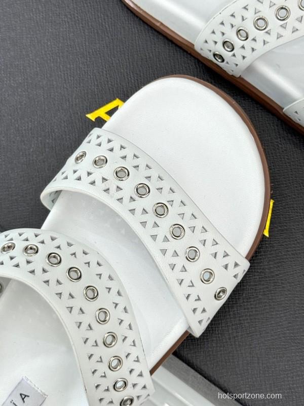 Alaia Spring Summer 2025 Laser-Cut Casual Sandals - KFY00260