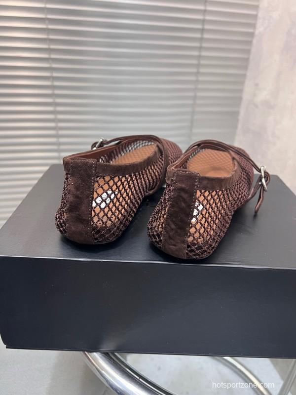 ALAIA 2025/SS New Color Mesh Flat Sandals Single Shoes - KFY00270