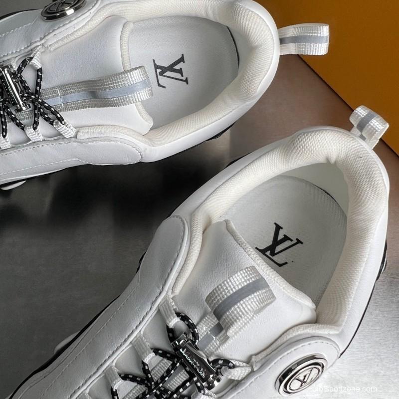 Louis Vuitton Lv RUSH Calfskin Metal LV Circle Accessory Slip-Resistant Low-Top Casual Lifestyle Shoes - YC