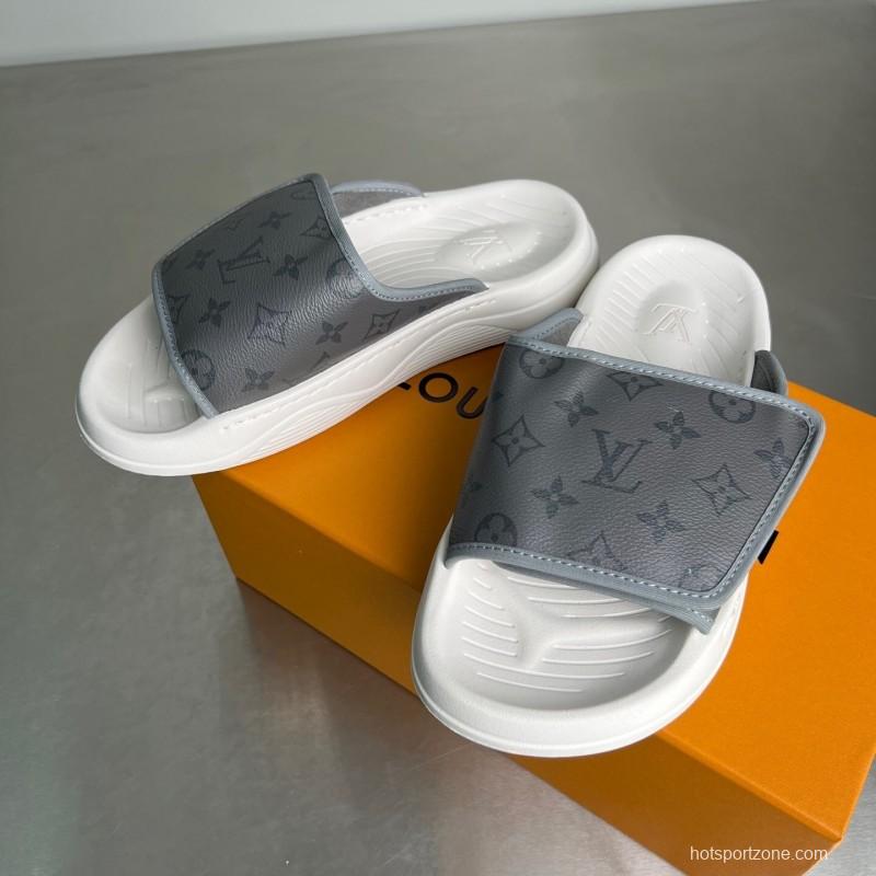 Louis Vuitton Miami Mule Slip-On Sandals with Hook-and-Loop Fastening - YC