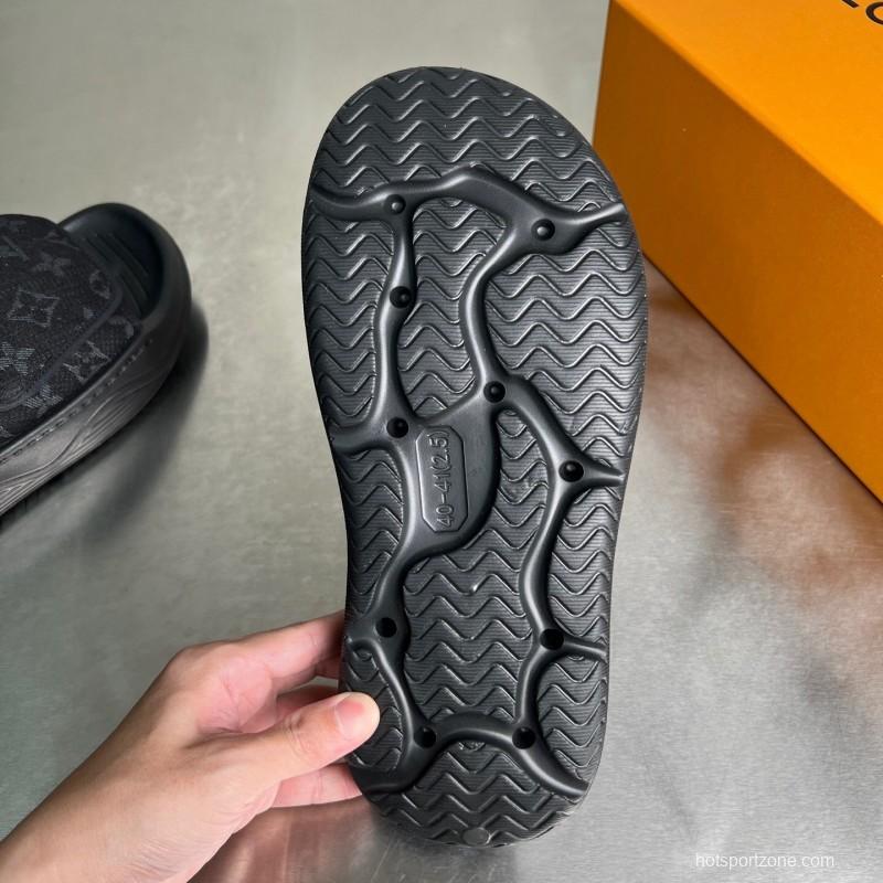 Louis Vuitton Miami Mule Slip-On Sandals with Hook and Loop Fastener - YC