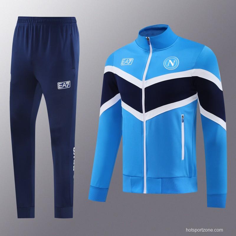 25/26 Napoli Blue/Black Full Zipper Jacket+Long Pants