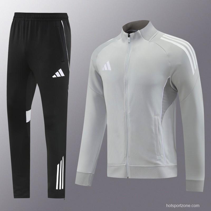 2025 Adidas Grey Full Zipper Jacket+Long Pants