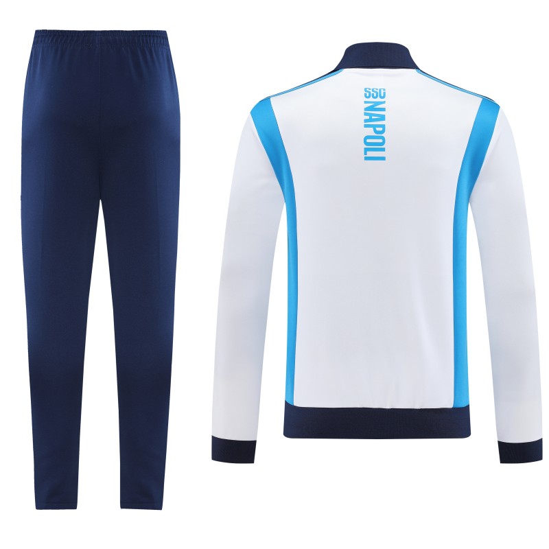 25/26 SSC Napoli White  Full zipper Jacket Tracksuit+ long pants