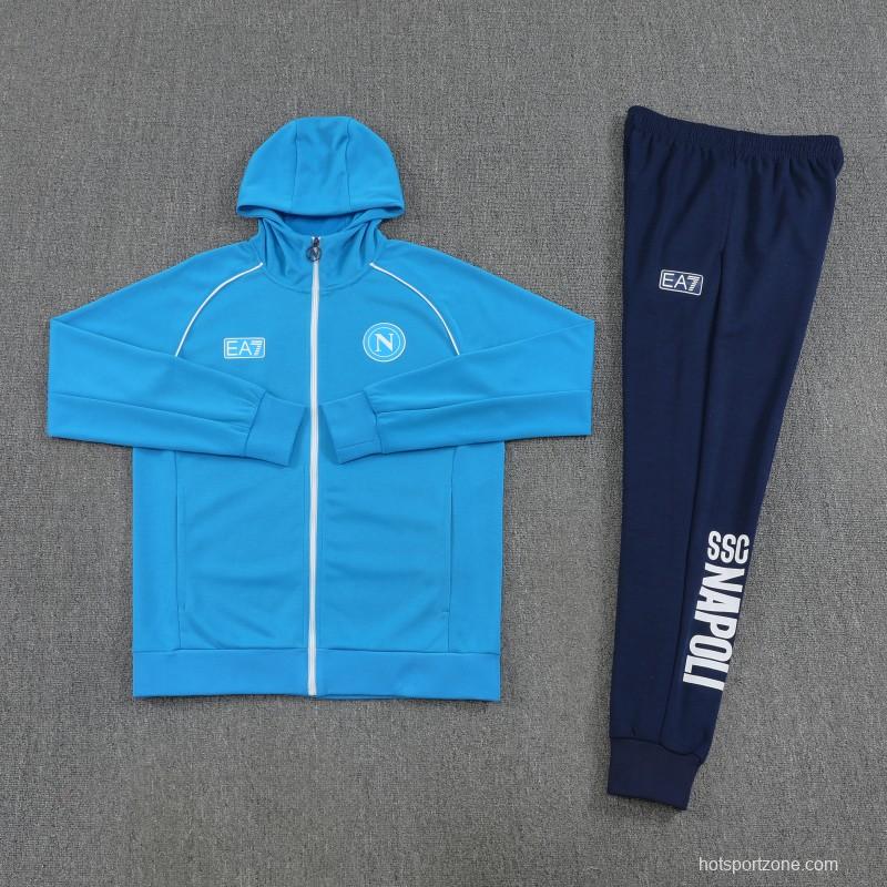25/26  Napoli Sky Blue  Full zipper Jacket Tracksuit+ long pants