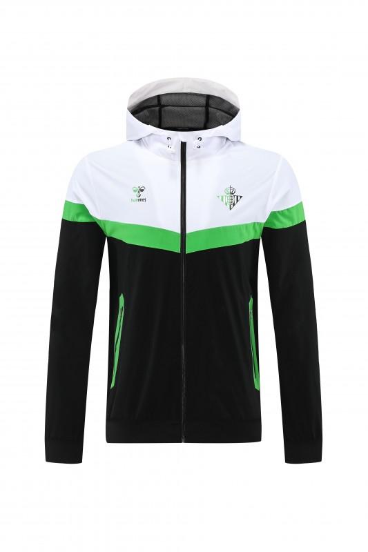 25/26 Real Betis White Black Green  Full zipper Jacket Tracksuit+ long pants