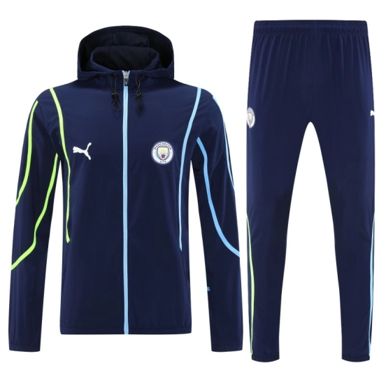 25/26 Manchester City Navy Blue Full zipper Jacket Tracksuit+ long pants