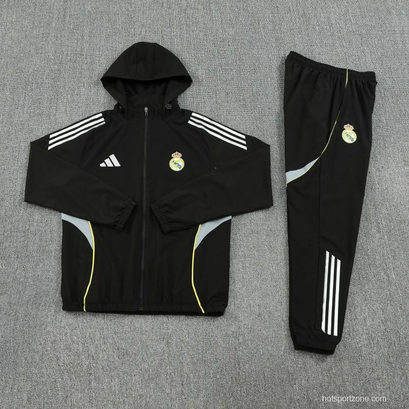 25/26 Real Madrid Blue Full zipper Jacket Tracksuit+ long pants