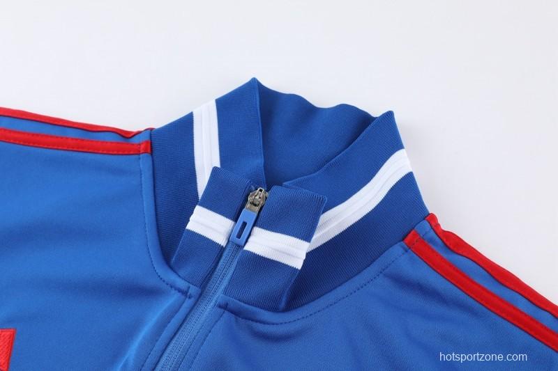 2026 Adidas Blue Full Zipper Jacket + Black Long Pants