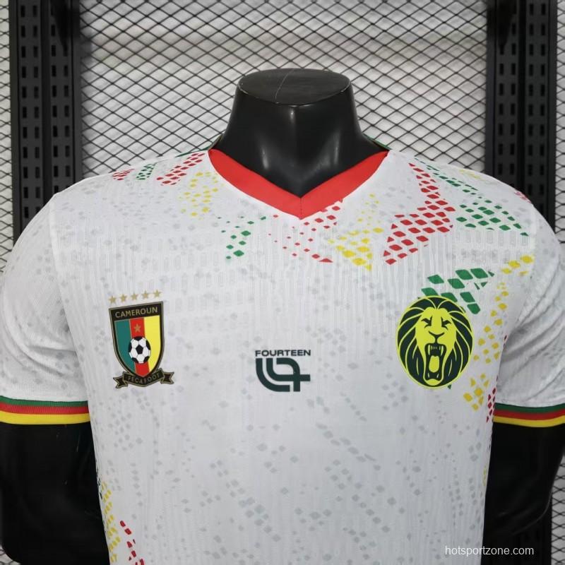 2026 Player Version Cameroon Home White with Red, Dot Pattern Jersey