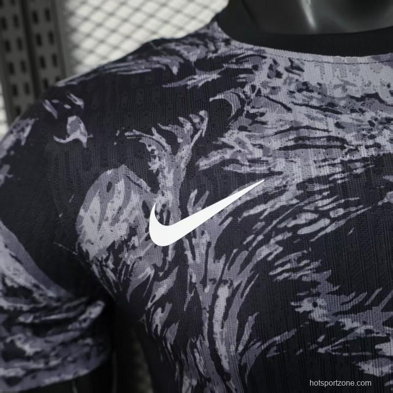 Player Version 2026 England Dark Navy with Lion Brushstroke Pattern Jersey