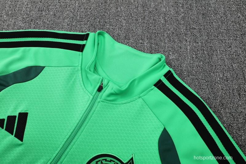 26/27  Mexico Green Half Zipper Jacket Tracksuit  + Long Pants