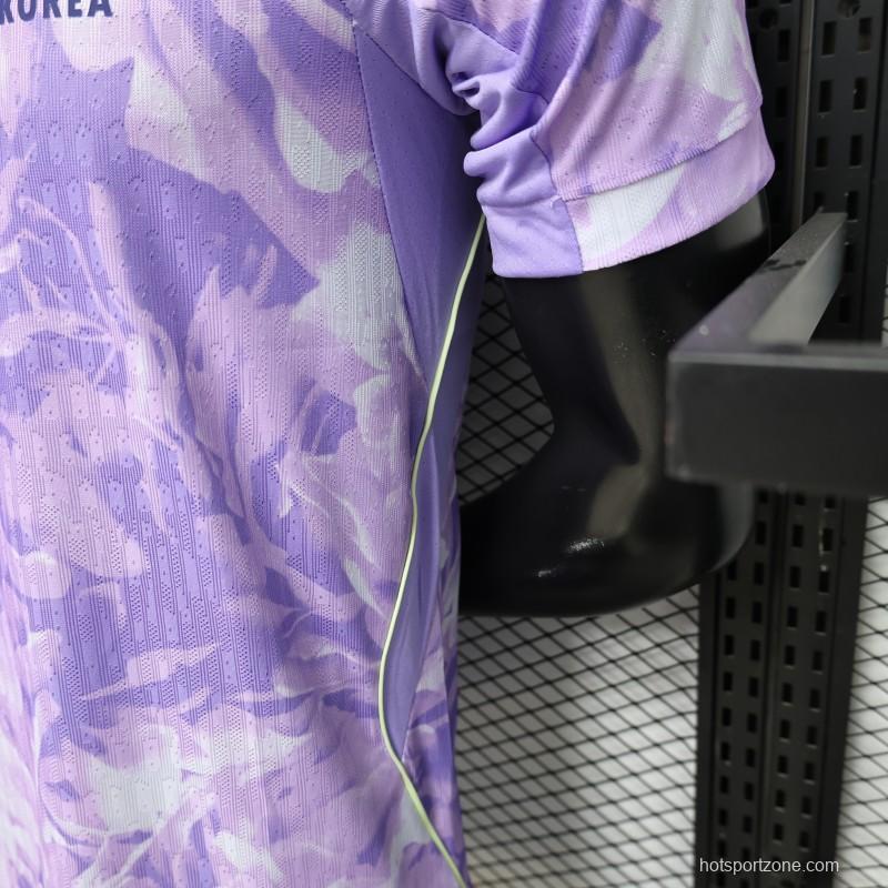 Player Version 2027 South Korea Away Purple Floral Jersey