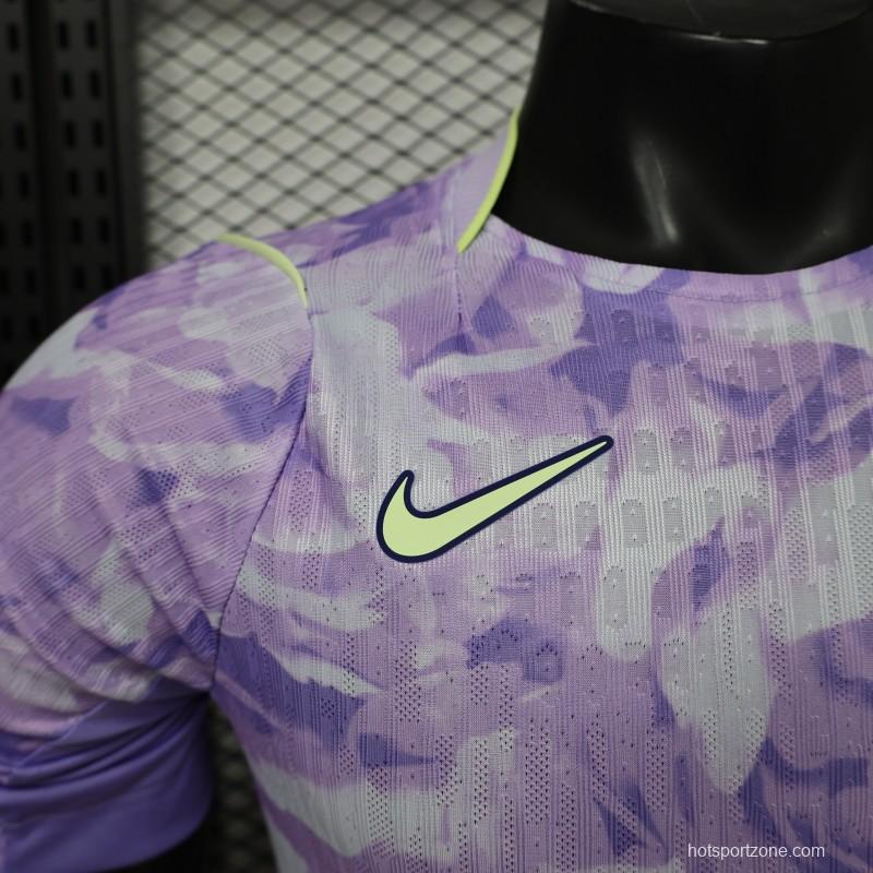 Player Version 2027 South Korea Away Purple Floral Jersey