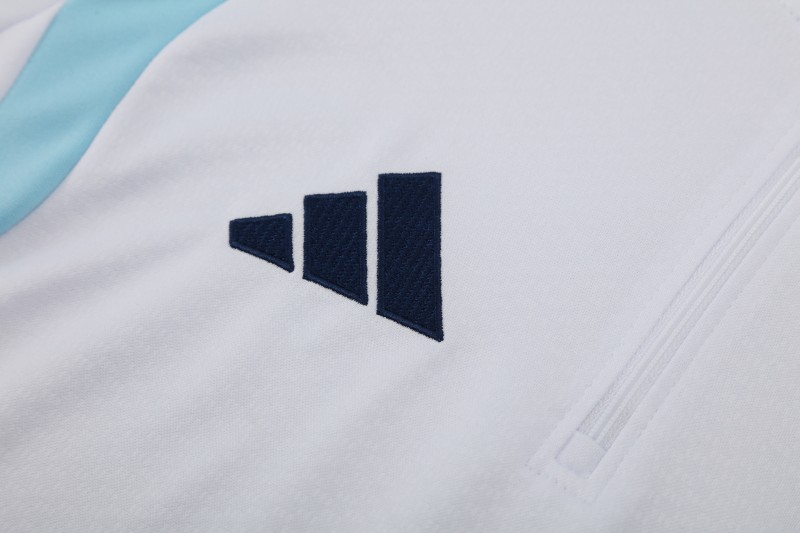 26/27 Argentina White Half Zipper Jacket  Tracksuit + Long Pants