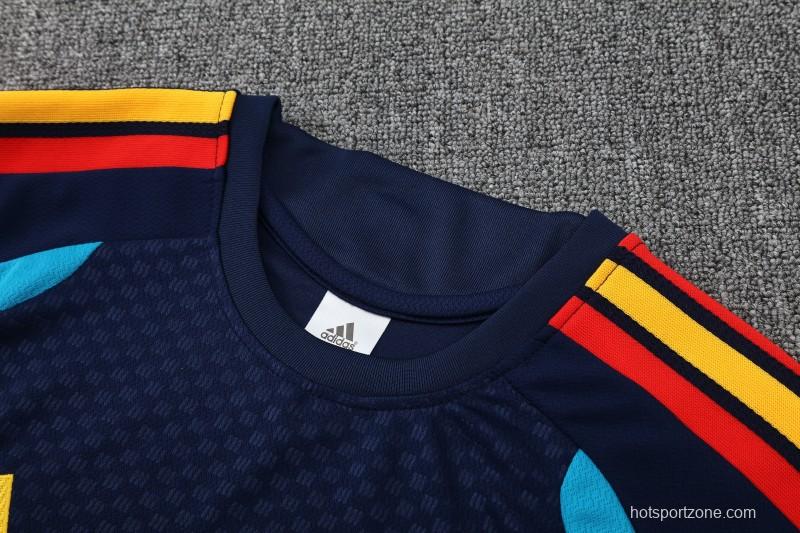 26/27 Spain Navy Blue Short Sleeve+Soccer Shorts