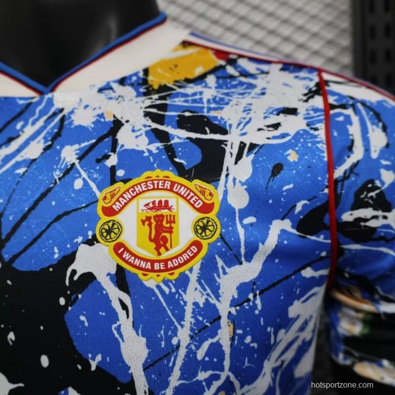 Player Version 26/27 Manchester United Multicolor Paint Splash Art Special Edition Jersey