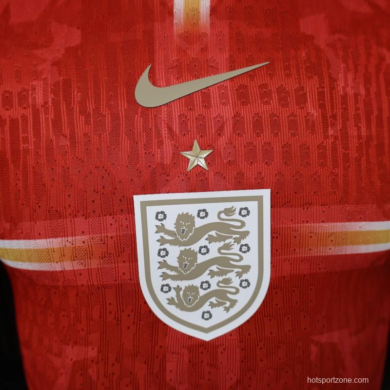 Player Version 2026 England Away Red with Gold Lion  Special Edition Jersey