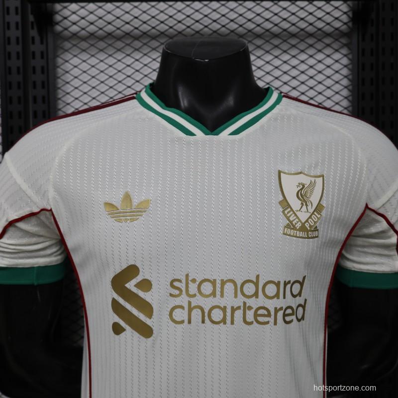 Player Version 26/27 Liverpool FC Off-White with Gold Crest  Special Edition Away Jersey